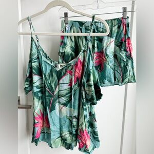 SMYM Lolla Cold Shoulder Fringe Top + Cabana Shorts in Kauai Hugs Two Piece Set